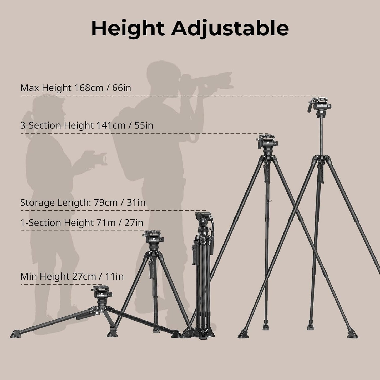 Multi-Functional Hydraulic Carbon Fiber Tripod