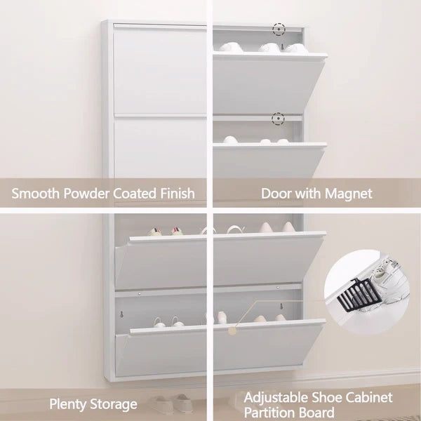 Vertical Slim Shoe Cabinet – Stylish Entryway Storage
