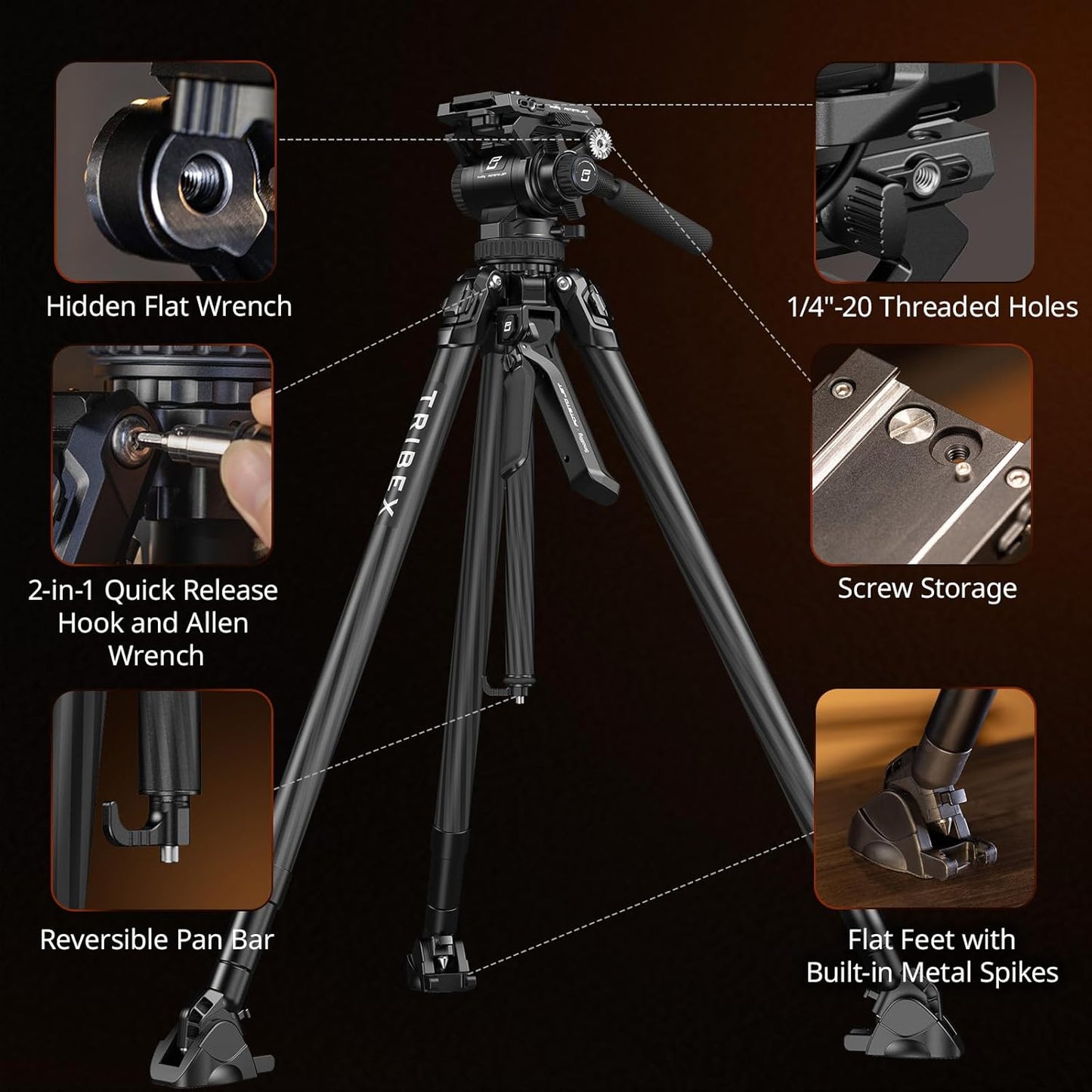 Multi-Functional Hydraulic Carbon Fiber Tripod