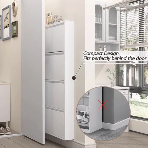 Vertical Slim Shoe Cabinet – Stylish Entryway Storage