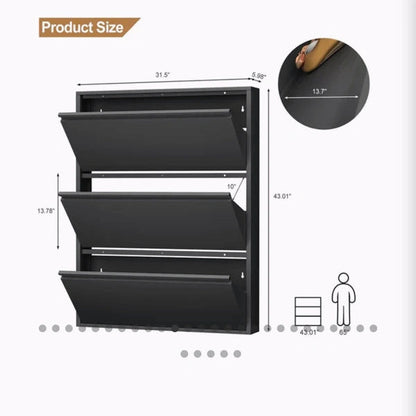 Vertical Slim Shoe Cabinet – Stylish Entryway Storage