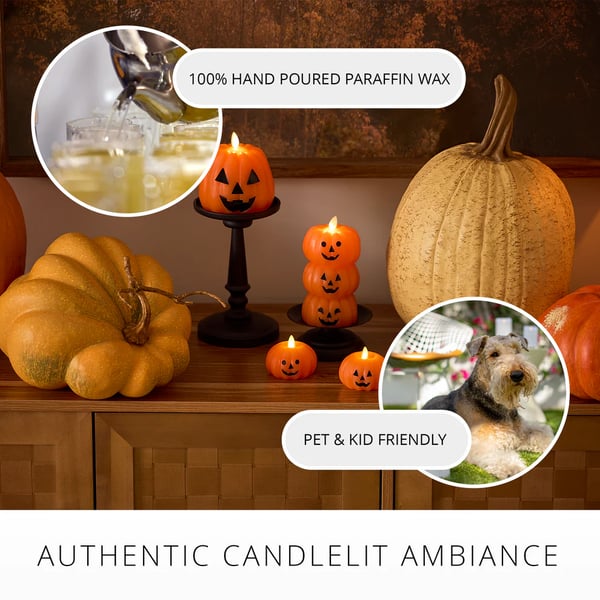Halloween Pumpkin and Ghost Flameless Candles