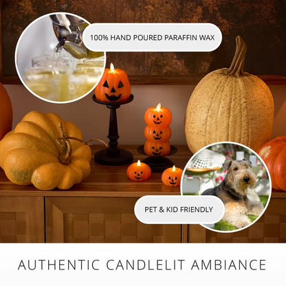 Halloween Pumpkin and Ghost Flameless Candles