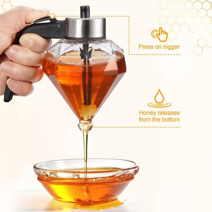 No Drip Glass Honey Dispenser With Stand
