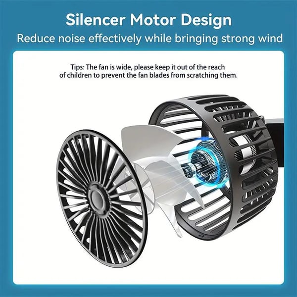 360 Degrees Rotation Double-head Electric Fan With Seat Clip