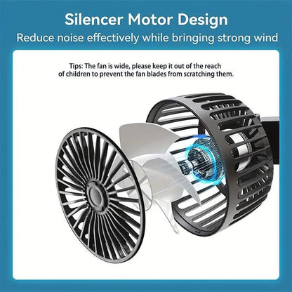 360 Degrees Rotation Double-head Electric Fan With Seat Clip