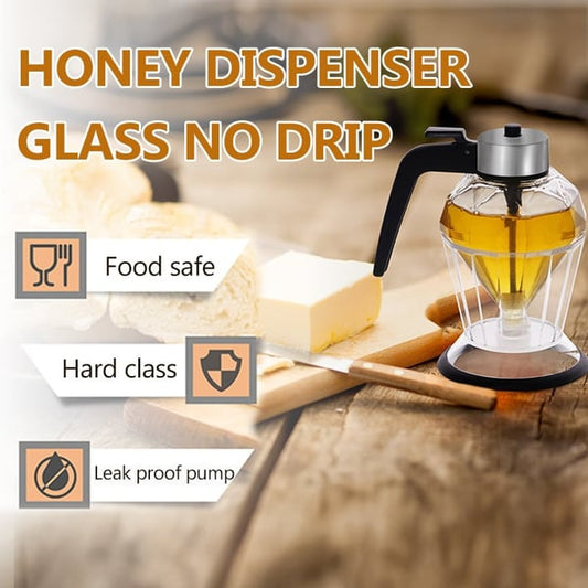 No Drip Glass Honey Dispenser With Stand