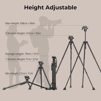 Multi-Functional Hydraulic Carbon Fiber Tripod