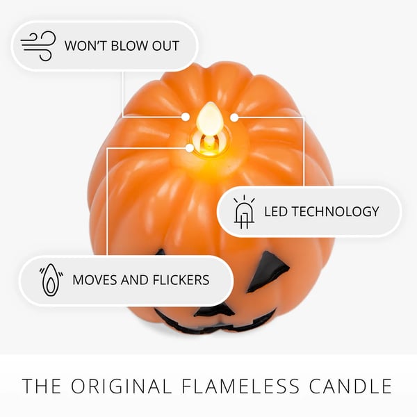 Halloween Pumpkin and Ghost Flameless Candles