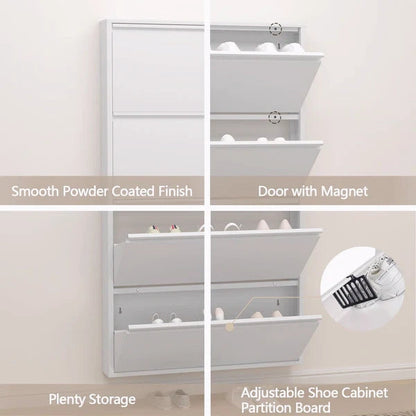 Vertical Slim Shoe Cabinet – Stylish Entryway Storage