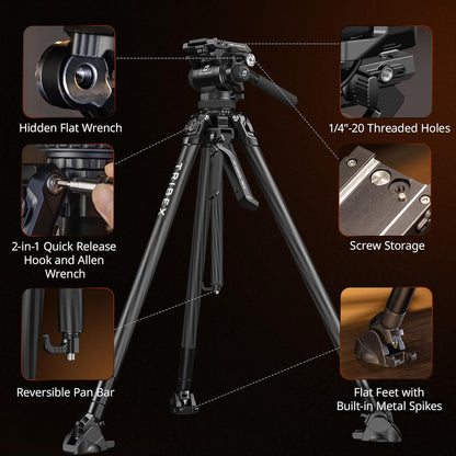 Multi-Functional Hydraulic Carbon Fiber Tripod