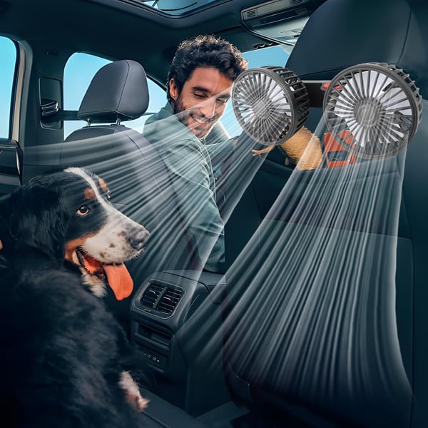 360 Degrees Rotation Double-head Electric Fan With Seat Clip