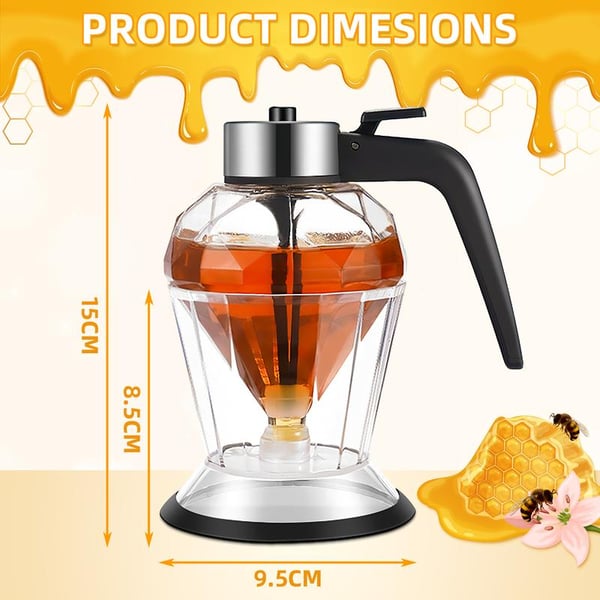 No Drip Glass Honey Dispenser With Stand