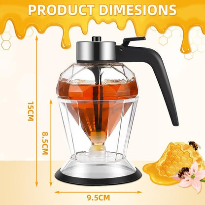 No Drip Glass Honey Dispenser With Stand