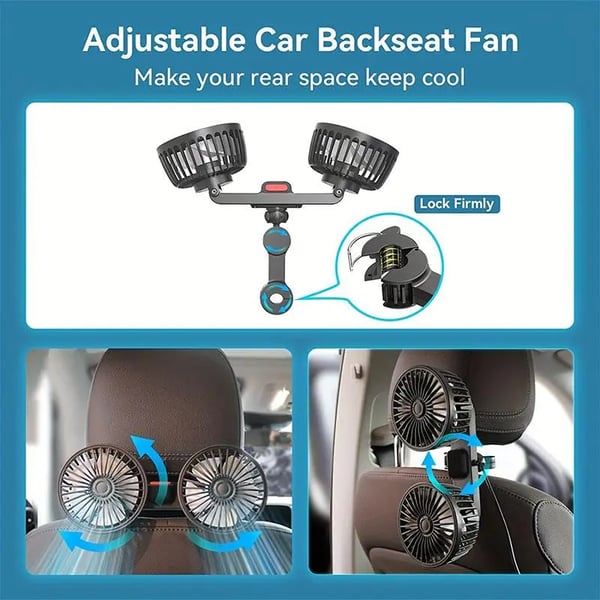 360 Degrees Rotation Double-head Electric Fan With Seat Clip