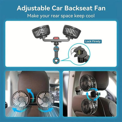 360 Degrees Rotation Double-head Electric Fan With Seat Clip