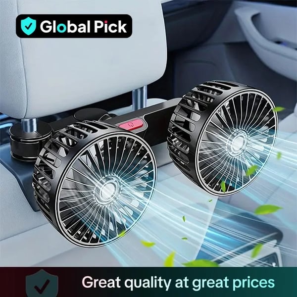 360 Degrees Rotation Double-head Electric Fan With Seat Clip