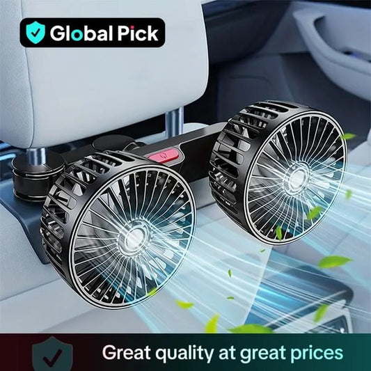 360 Degrees Rotation Double-head Electric Fan With Seat Clip