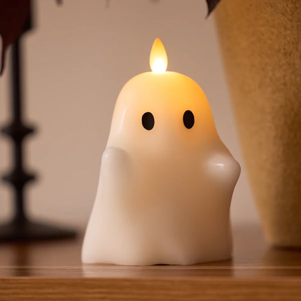 Halloween Pumpkin and Ghost Flameless Candles