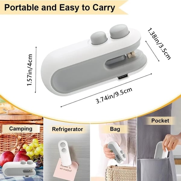 Mini Bag Sealer with Cutter and Magnet