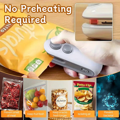 Mini Bag Sealer with Cutter and Magnet