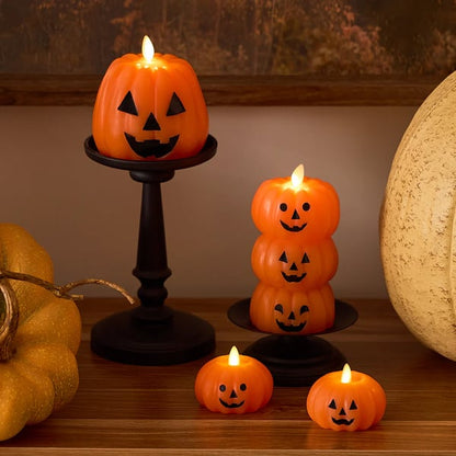Halloween Pumpkin and Ghost Flameless Candles
