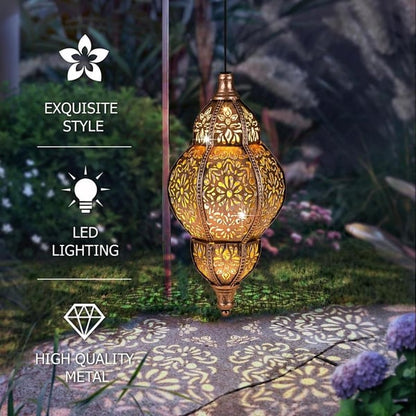 💖Hanging Solar Moroccan Lantern Outdoor Decoration